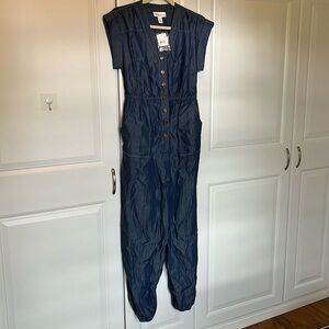 Motherhood Maternity Chambray Jumper romper